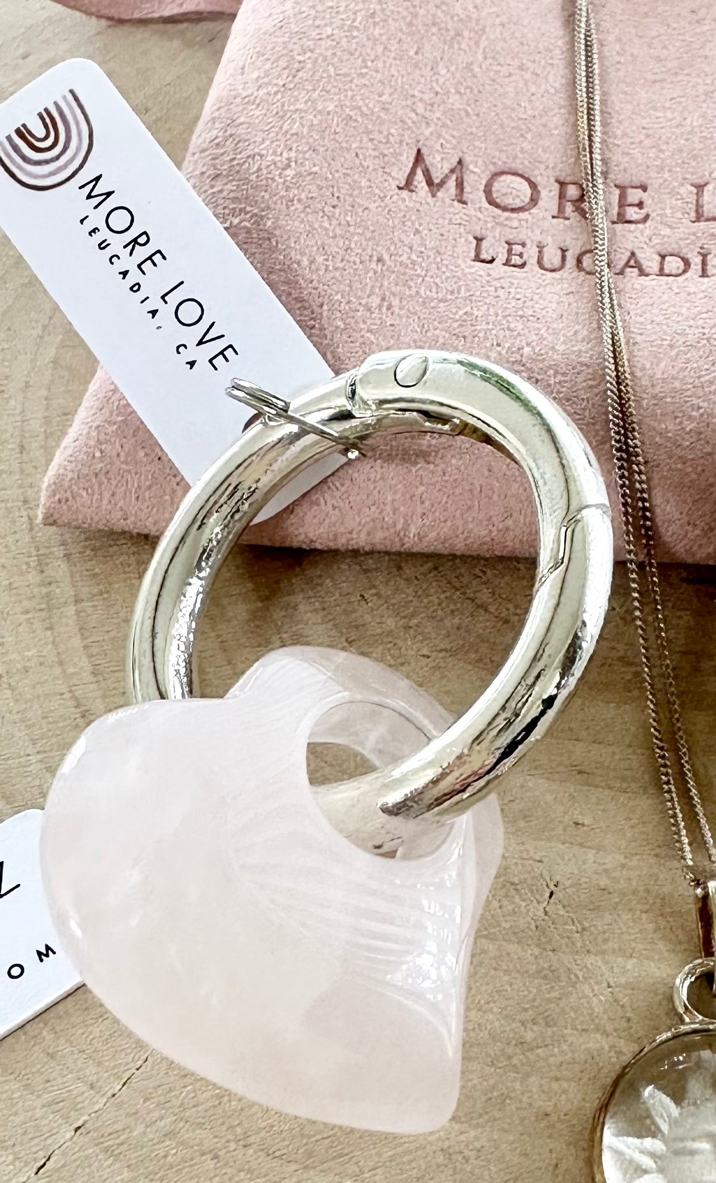 Rose Quartz Heart Keychain
