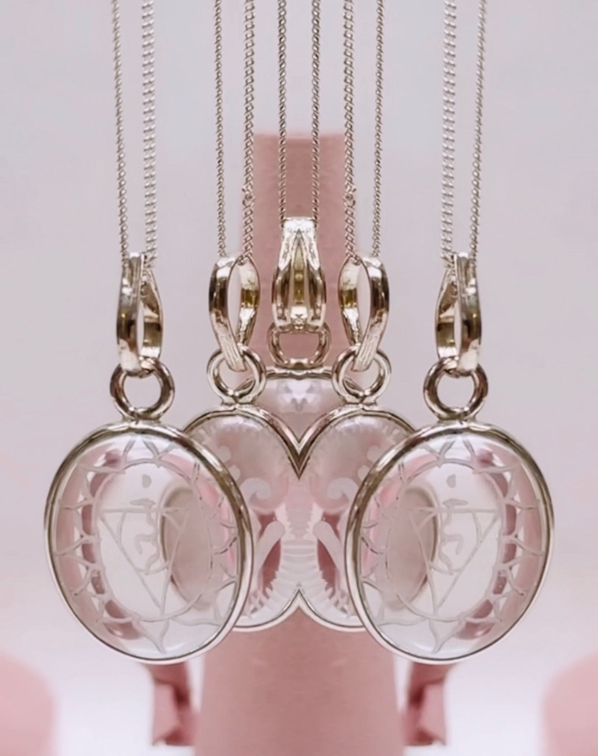 Crystal Quartz Engraved Vortex Necklace