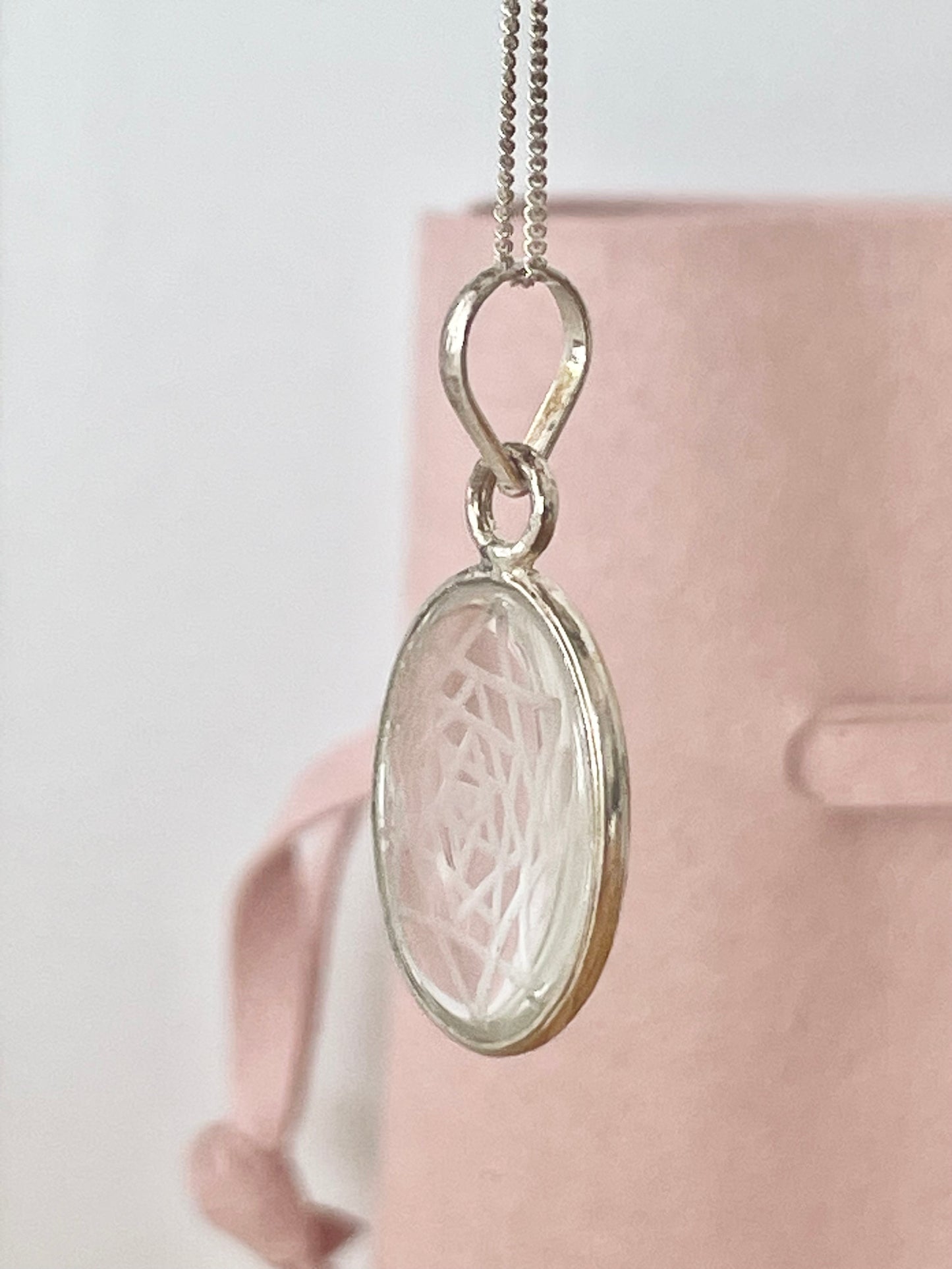 Crystal Quartz Engraved Vortex Necklace
