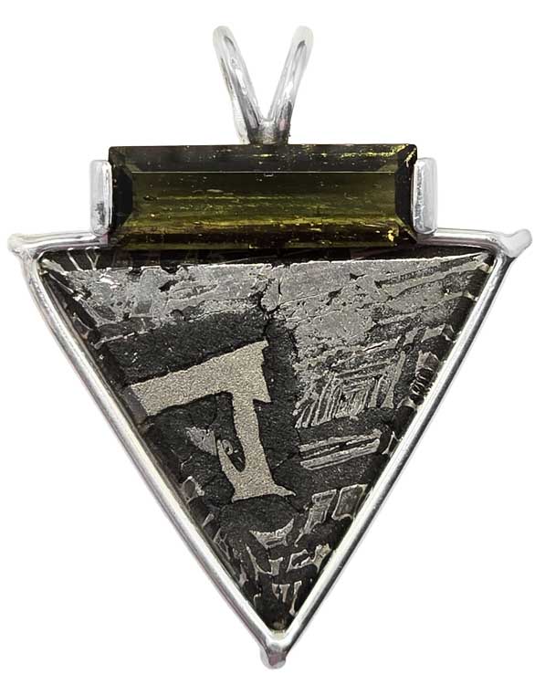 Infinity Meteorite with Tourmaline Cut Moldavite - Limited