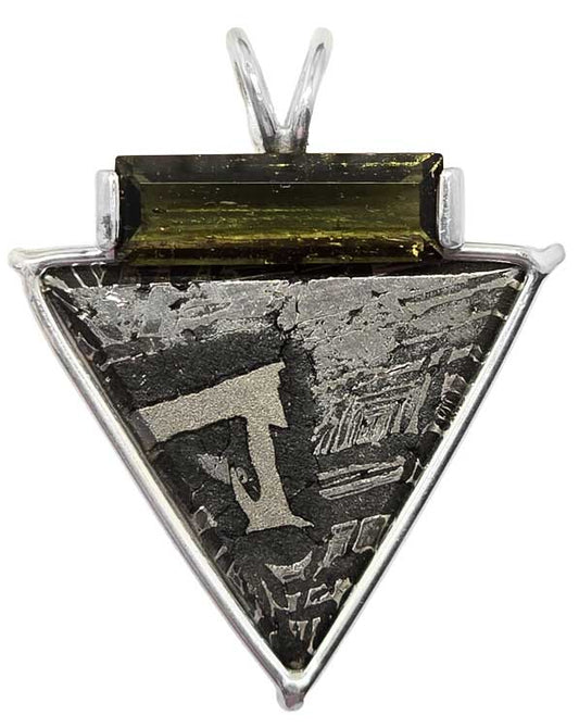 Infinity Meteorite with Tourmaline Cut Moldavite - Limited