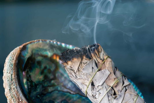 meditation smudging kit with jumbo abalone shell